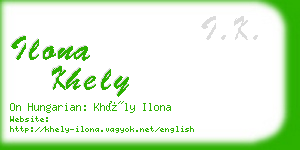 ilona khely business card